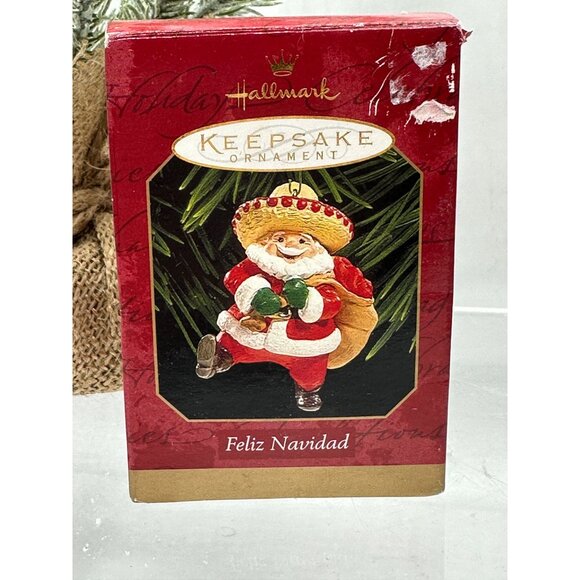 Hallmark 1999 Keepsake Ornament Feliz Navidad Santa Peppers Christmas QX6999 - Picture 8 of 10